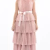 Pink Blush Firenze Tiered Ribbon Dress