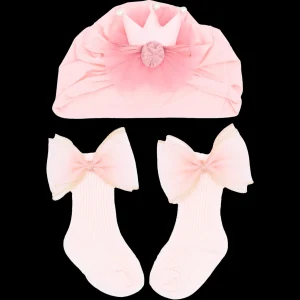 Pink Bow and Flower Crown Gift Set