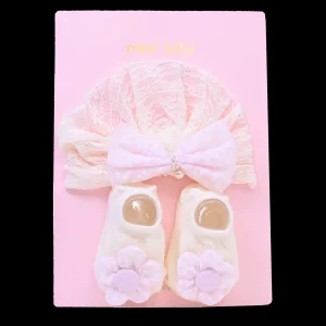 Pink Bow and Flower White Gift Set