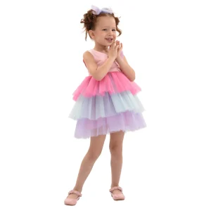 Pink Cakepop Multicolor Layered Tulle Dress