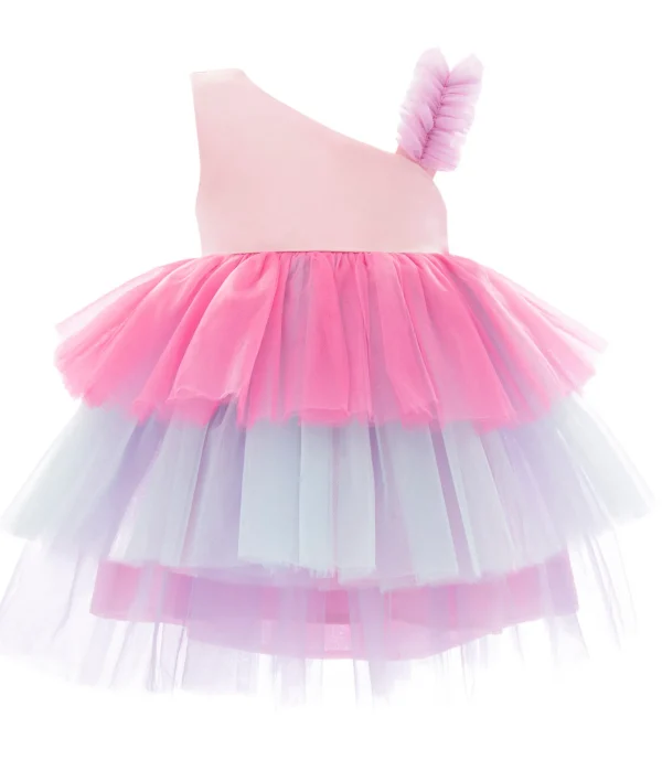 Pink Cakepop Multicolor Layered Tulle Dress