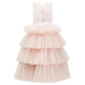 Pink Camellia Tiered Tulle Dress