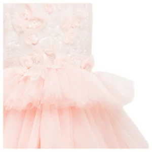 Pink Camellia Tiered Tulle Dress