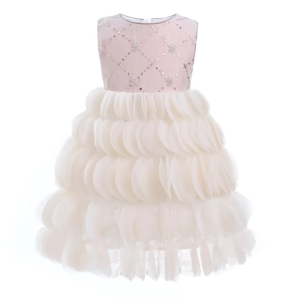 Pink Dionne Tiered Tulle Dress