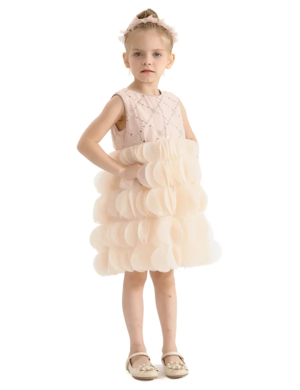 Pink Dionne Tiered Tulle Dress