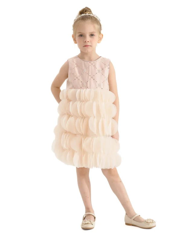 Pink Dionne Tiered Tulle Dress