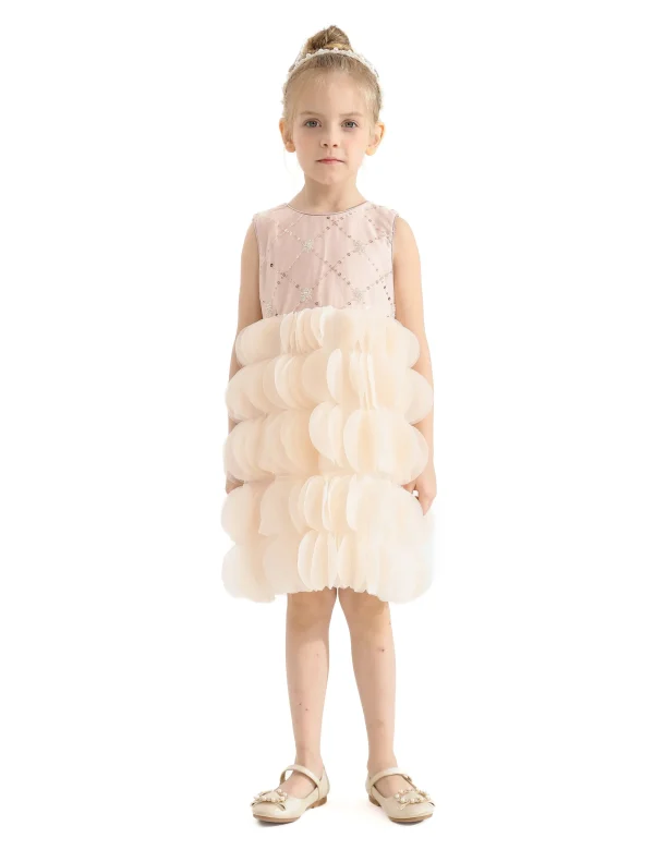 Pink Dionne Tiered Tulle Dress