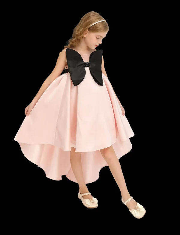 Pink Dress Black Bow Ophelia Dress