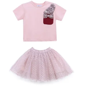 Pink Glimmer Applique Outfit