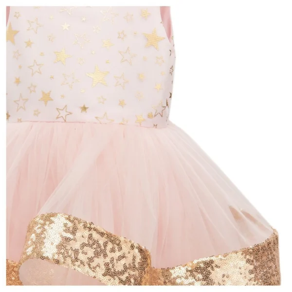 Pink Glitter Gold Star Dress