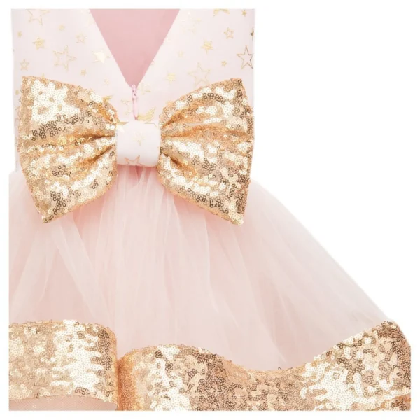 Pink Glitter Gold Star Dress