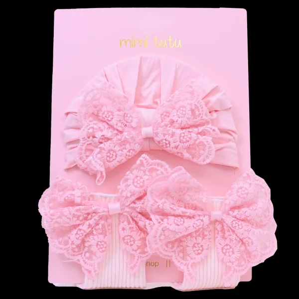 Pink Lace Bow Gift Set