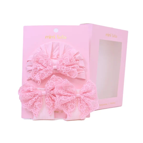 Pink Lace Bow Gift Set