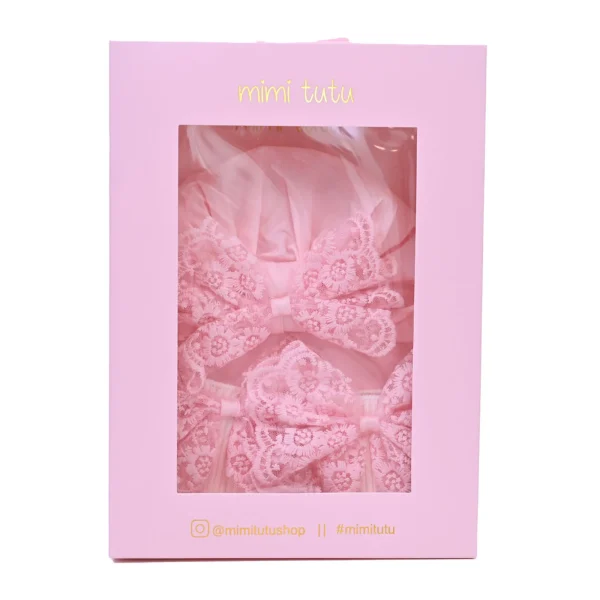 Pink Lace Bow Gift Set