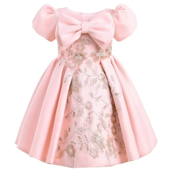 Pink Leona Floral Bow Teacup Dress