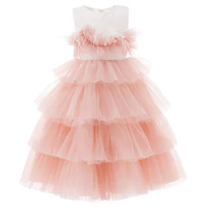 Pink Madera Tiered Tulle Dress