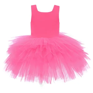 Pink Neon Solid Tutu Dress