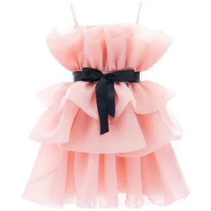 Pink Noella Ruffle Bow Dress