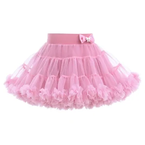 Pink Pastel Bow Tulle Skirt