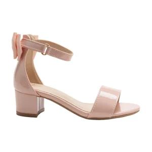 Pink Patent Banded Block Heels