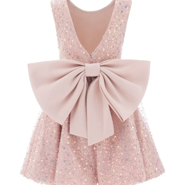 Pink Peach Ainsley Sequin Bow Dress