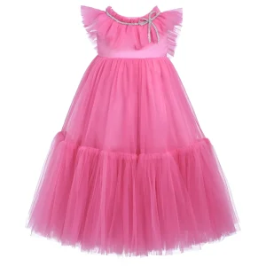 Pink Ruffle Beckwith Trapeze Dress