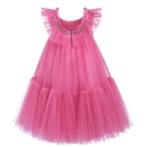 Pink Ruffle Beckwith Trapeze Dress