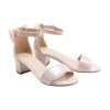 Pink Satin Banded Block Heels