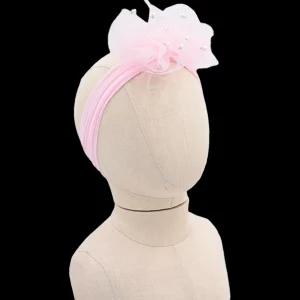 Pink Tulle Pearl Ribbon Headband