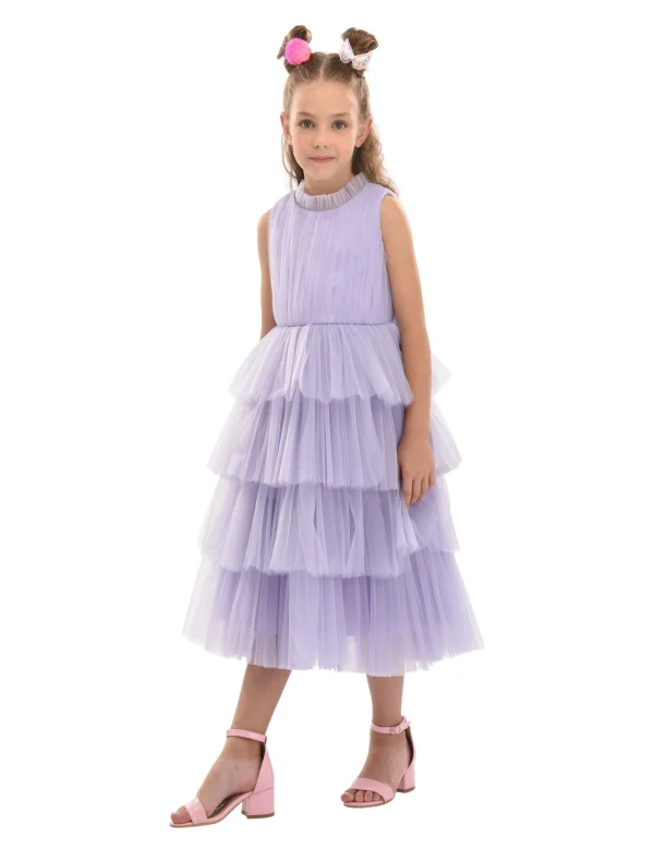 Purple Farvue Tiered Tulle Dress