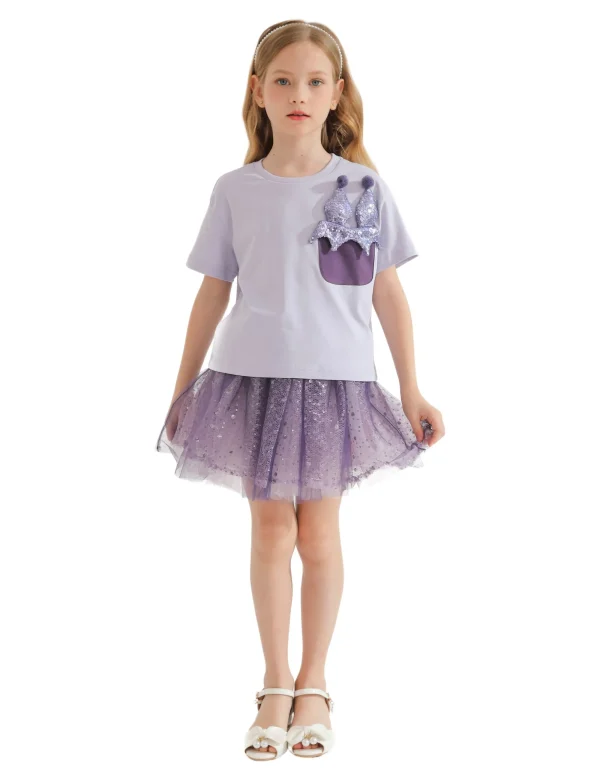 Purple Glimmer Applique Outfit