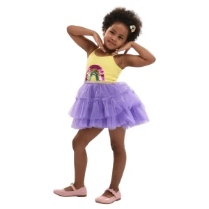 Purple Jenny Sequin Rainbow Tulle Dress