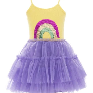 Purple Jenny Sequin Rainbow Tulle Dress