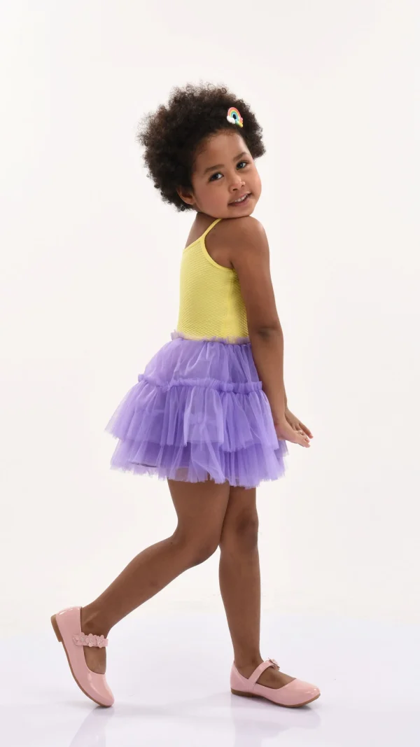 Purple Jenny Sequin Rainbow Tulle Dress