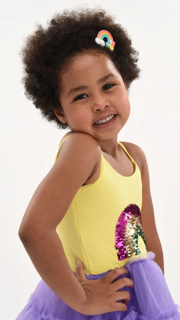 Purple Jenny Sequin Rainbow Tulle Dress