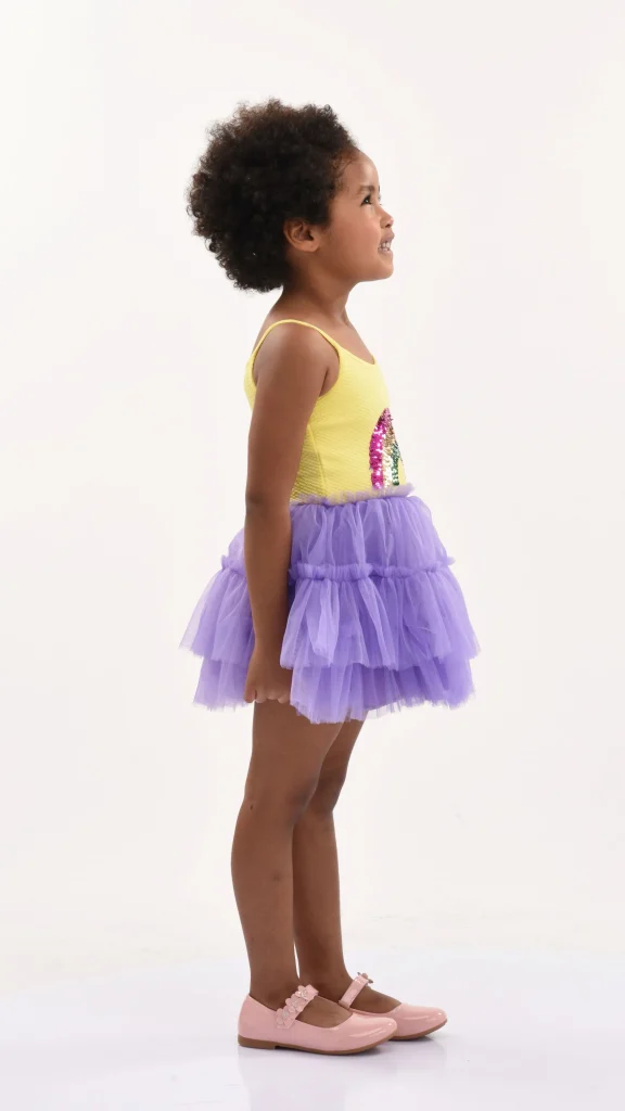 Purple Jenny Sequin Rainbow Tulle Dress