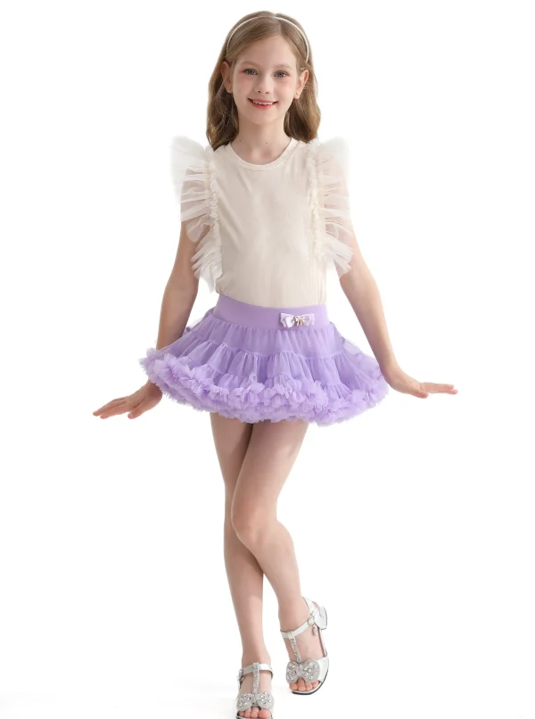 Purple Lavender Bow Tulle Skirt