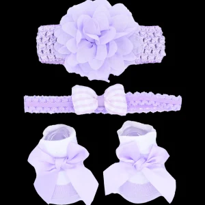 Purple Pastel Bow Flower Gift Set