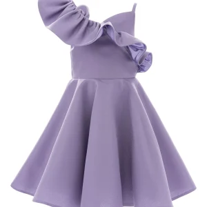 Purple Riviera Off Shoulder Ruffle Dress