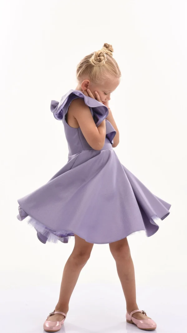 Purple Riviera Off Shoulder Ruffle Dress