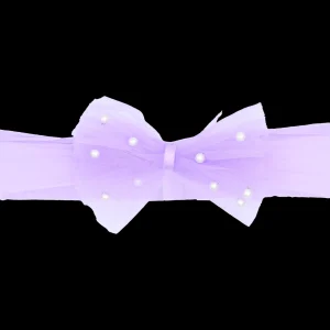 Purple Tulle Pearl Ribbon Headband