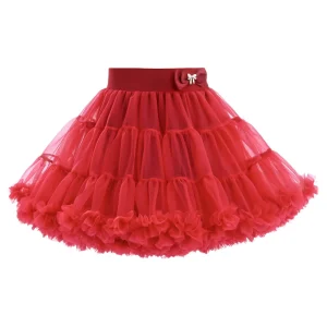 Red Cherry Bow Tulle Skirt