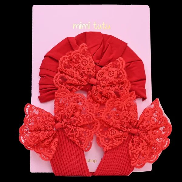 Red Lace Bow Gift Set