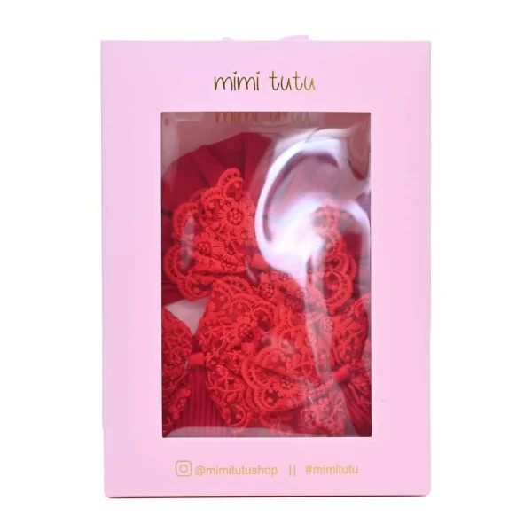 Red Lace Bow Gift Set