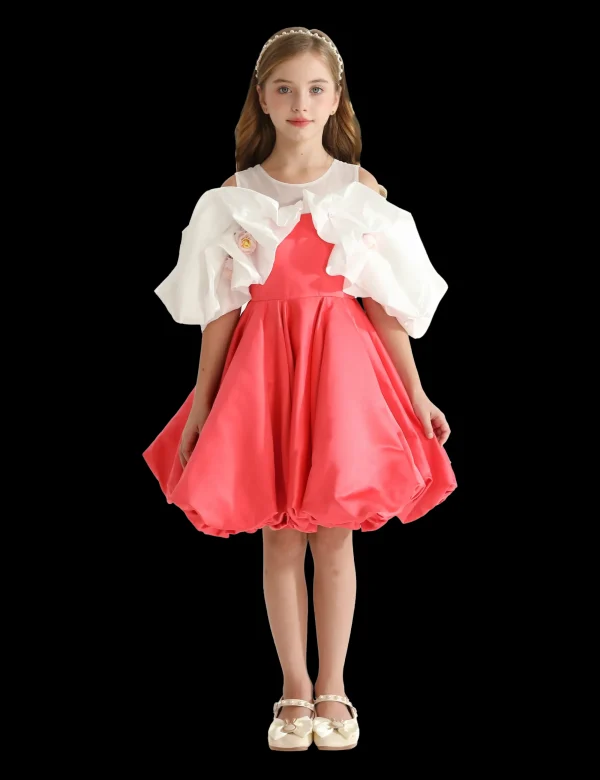 Red Silhouette White Sleeve Isadora Dress