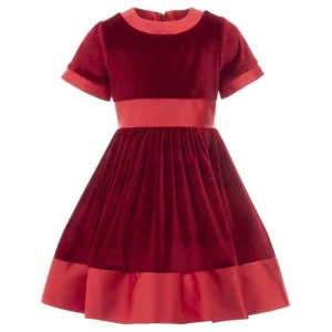 Red Velvet Satin Dress