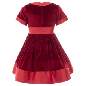 Red Velvet Satin Dress