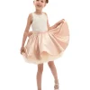 Rose Gold Elwood Satin Bow Dress