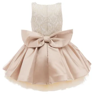 Rose Gold Elwood Satin Bow Dress