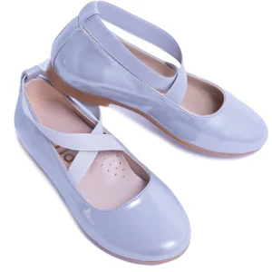 Silver Satin Ballerina Flats